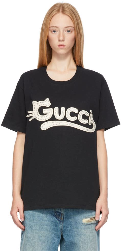 black gucci t shirt women's|all black gucci shirt.